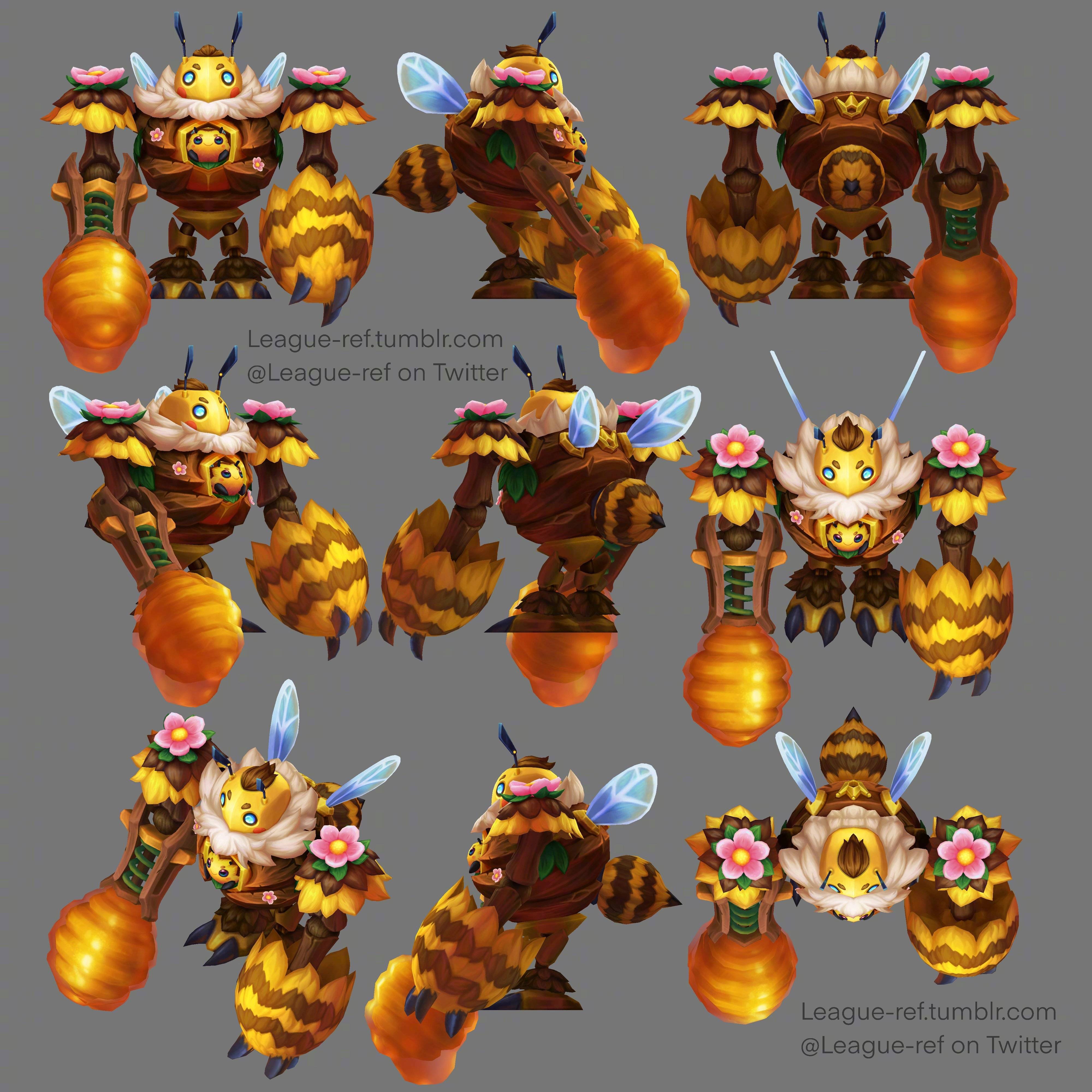 【英雄联盟】官方公布小蜜蜂2023皮肤原画及建模图