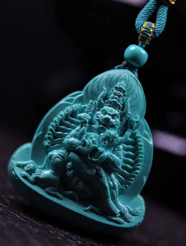绿松石雕刻大威德金刚_手足_菩萨_明王