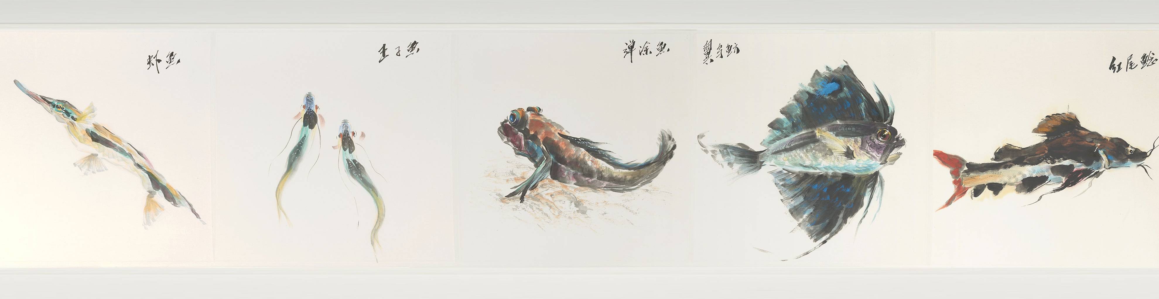 "东海渔翁"张传斌教授 《百鱼图》国画作品_海洋_页面_中国