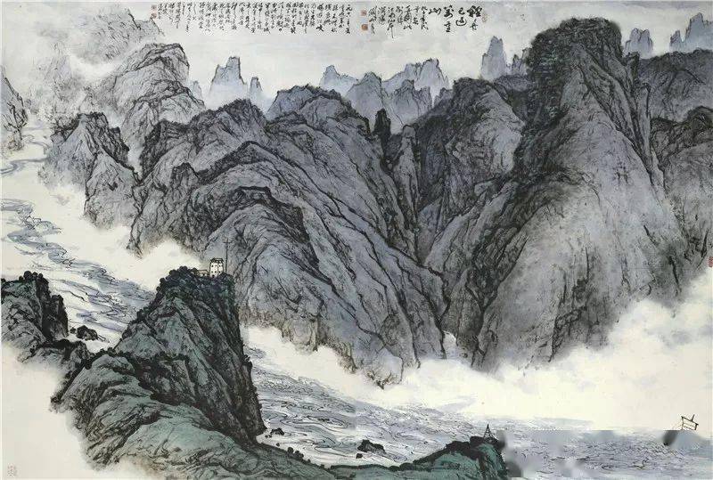 长江三峡国画作品图片