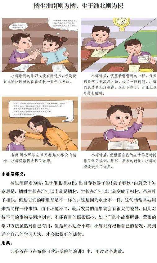 少年学习时橘生淮南则为橘生于淮北则为枳从小学用典之十二46年级