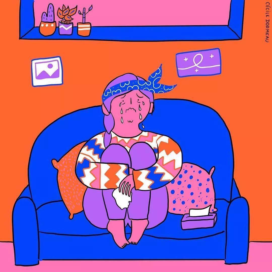 又污又贱ins超火插画师小姐姐作品描绘了女孩子真实的另一面