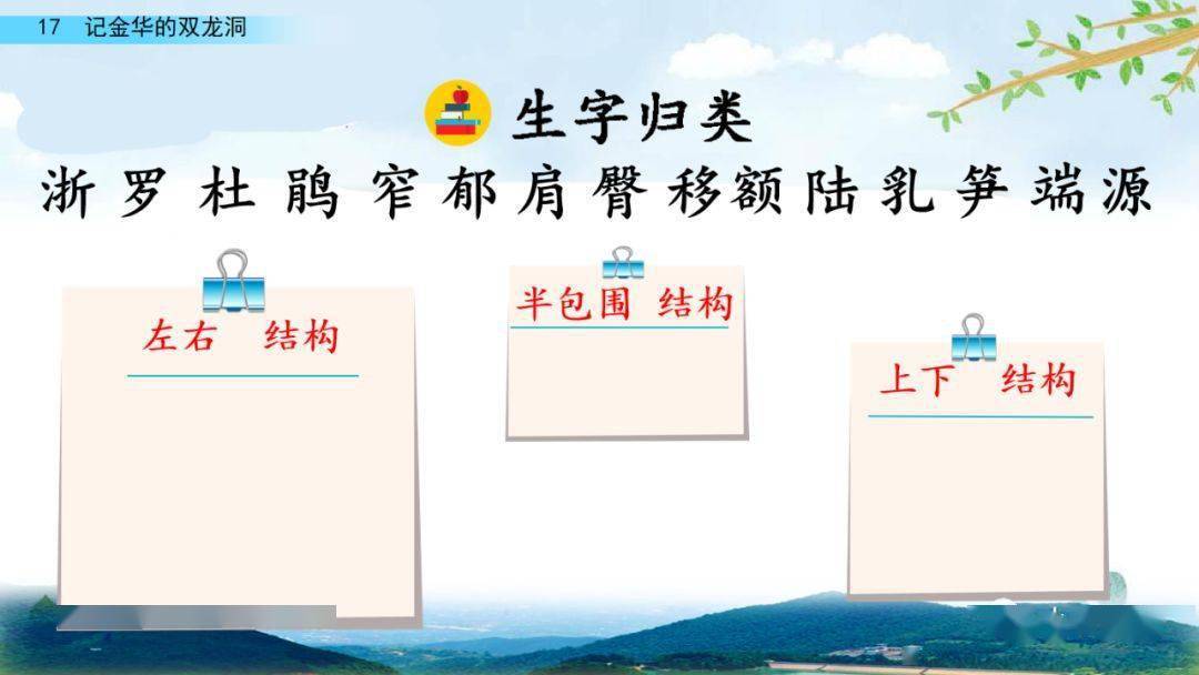 部编版四年级语文下册第17课《记金华的双龙洞》知识点+图文详解
