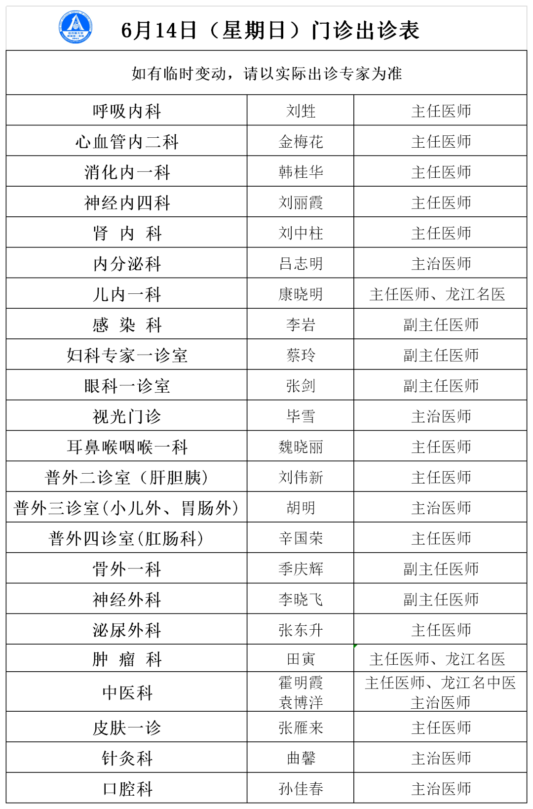 兰大二院专家门诊表图片