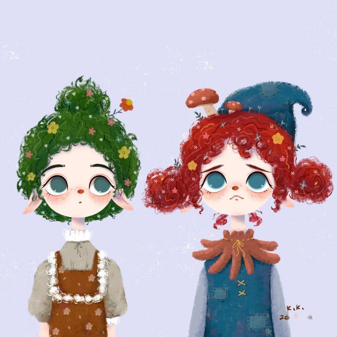 美萌插画闺蜜头像之精灵少女