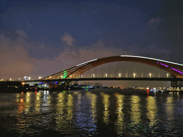 夜太美!昨晚,东平河游船试航,沿线景观点逐个数_佛山