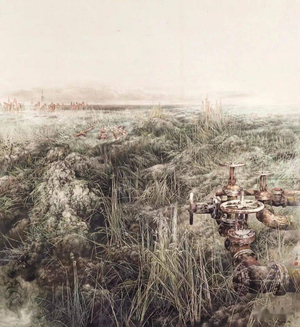240cm×180cm 中国画远去的苗风 王锦霞 240cm×170cm 中国画流年 王