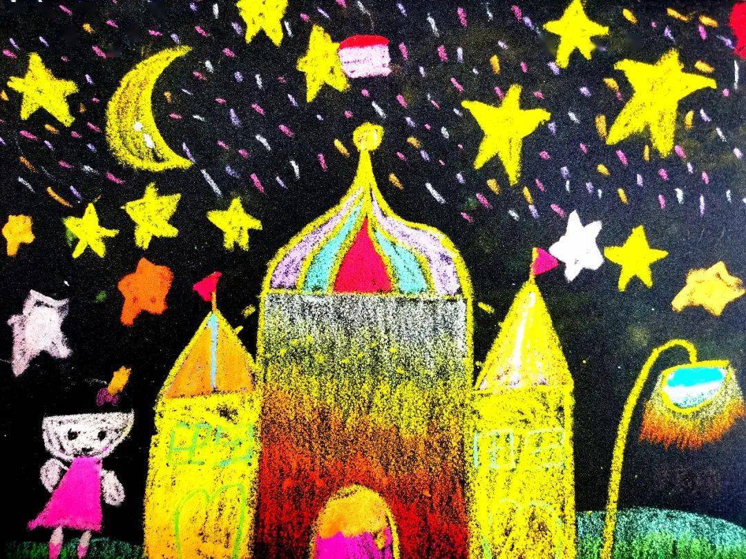 【阳光画廊】缤纷砂纸画之美丽的夜景——西安经开第一学校(西安经发