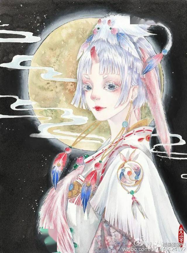 水彩古风美人神魔和单纯古装都有真的太好看了45张