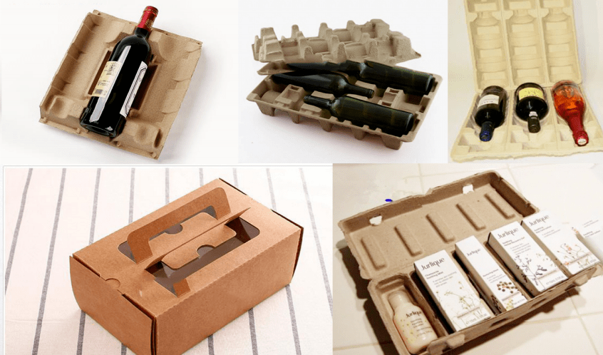 采用秸秆材质的可降解食品包装内衬多见于红酒,糕点等产品的内衬包装