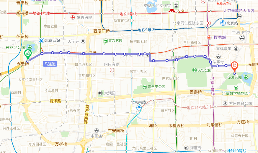 调整中途站位 6路,38路:原"六里桥东"上车站更名为"六里桥东公交场