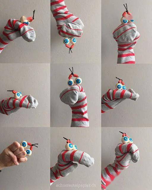 袜子做玩具,百变手偶太有趣,孩子玩的停不下来,diy手工教程