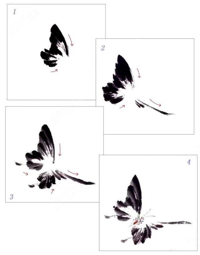 国画简单蝴蝶图片