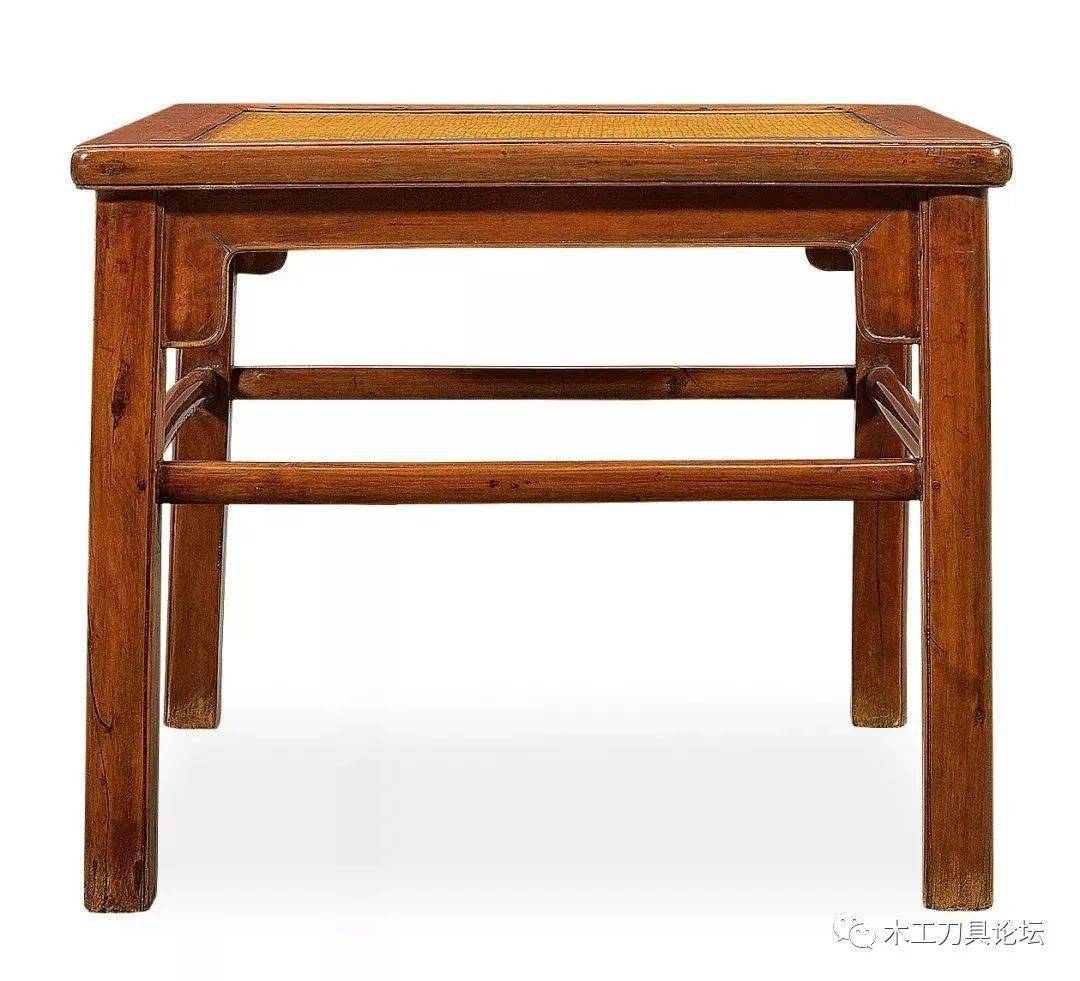 无束腰直腿直枨杌凳构件名称图及下料尺寸