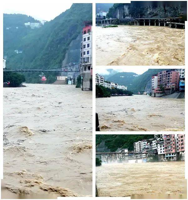 巫溪突降暴雨山洪肆虐老城水淹漫滩路