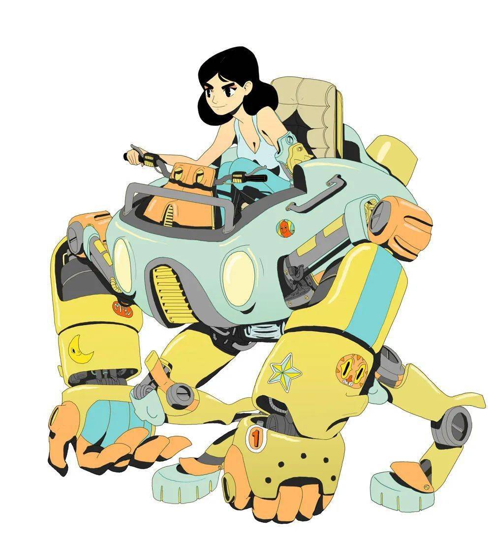 芬兰插画师jenna seikkula:女孩与糖果机甲