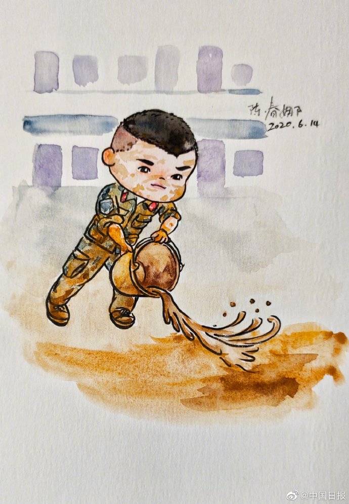 暖心全職媽媽插畫師創作武警官兵救災感人瞬間