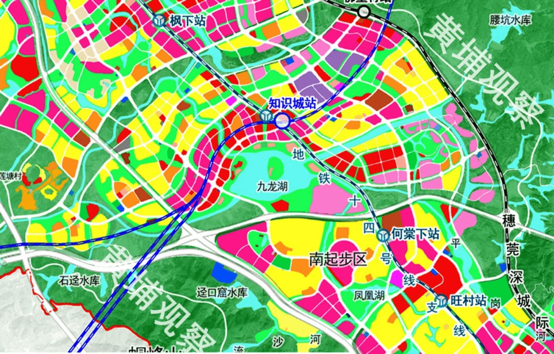 知识城九龙湖周边规划示意图众所周知,知识城规划了两个人工湖.