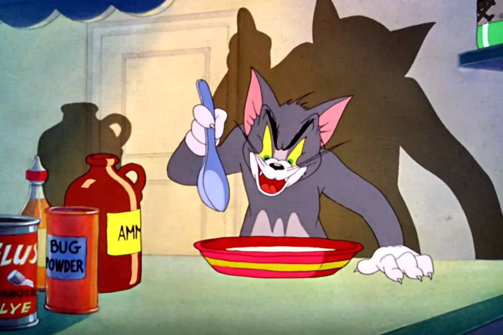 猫和老鼠:杰瑞:你会调制药水儿,我也会,看看咱俩谁调的厉害!