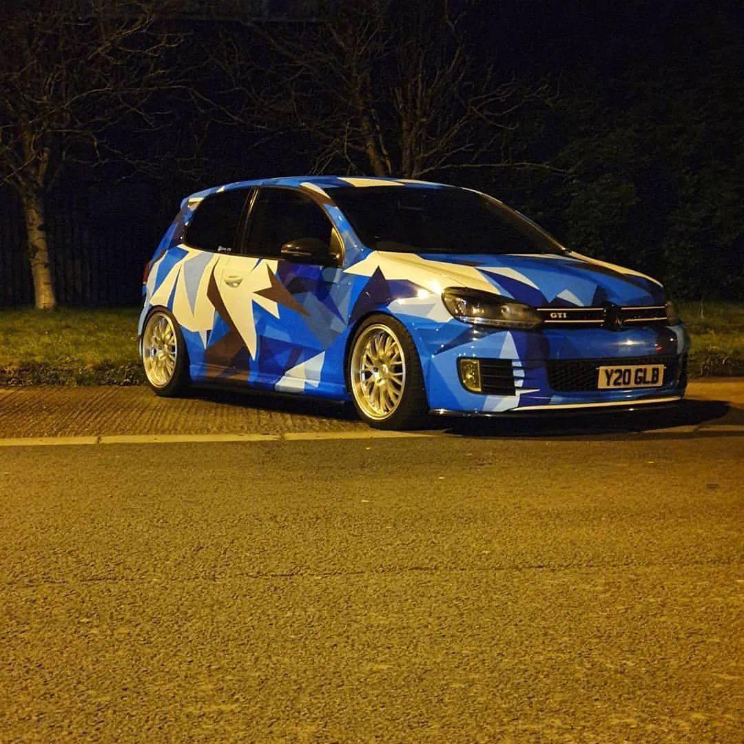 清凉一夏,蓝色涂装高尔夫mk6 gti