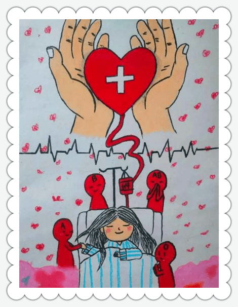 红十字献血绘画图片