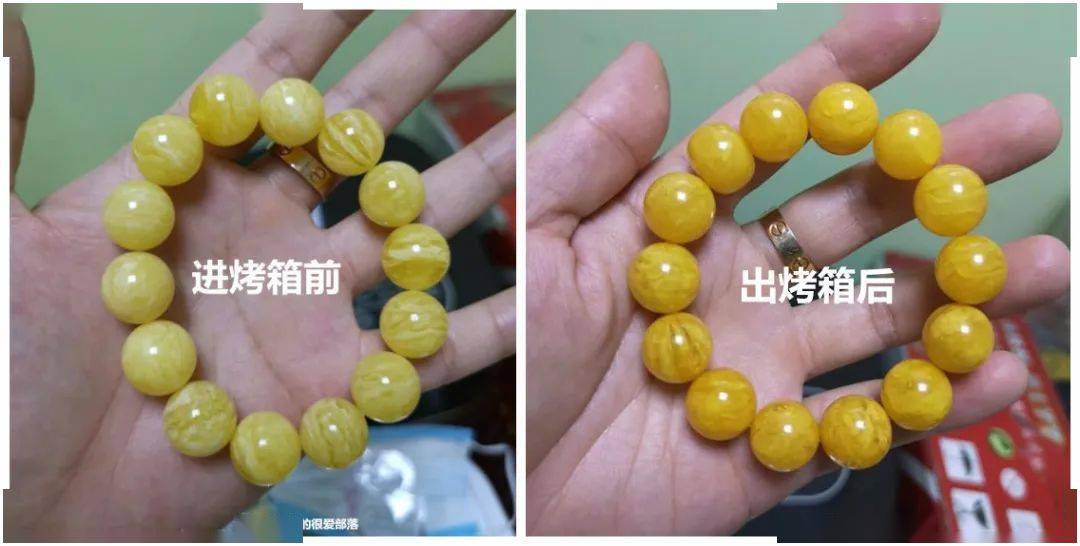 他把蜜蜡手串,扔进烤箱,80分钟后,变成一条"鸡油黄"……_老盘