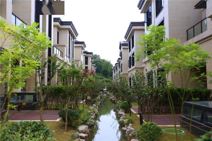 新安兰亭实景合院排屋独门独户,全干挂石材的建筑外立面,历久弥新