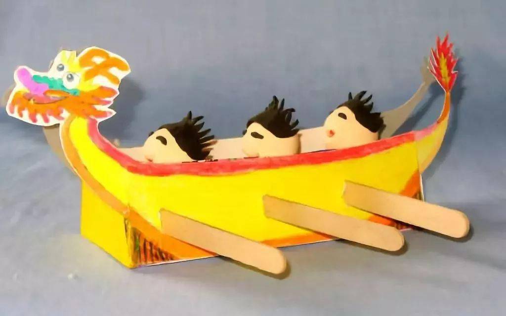 【巧妈手工】端午节我们一起去赛龙舟啦!_纸盒