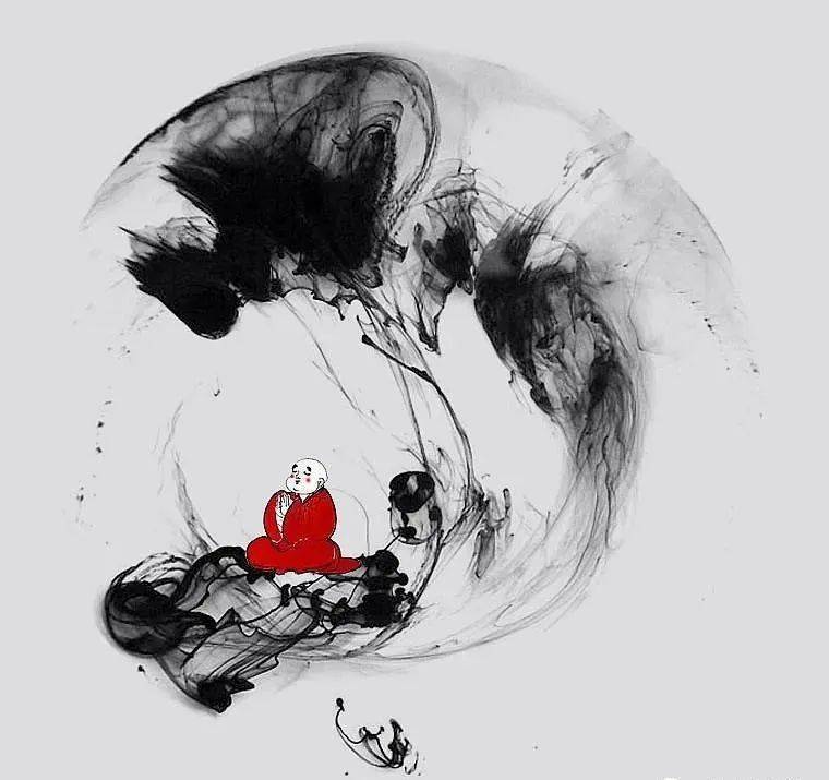 一组极简泼墨禅画