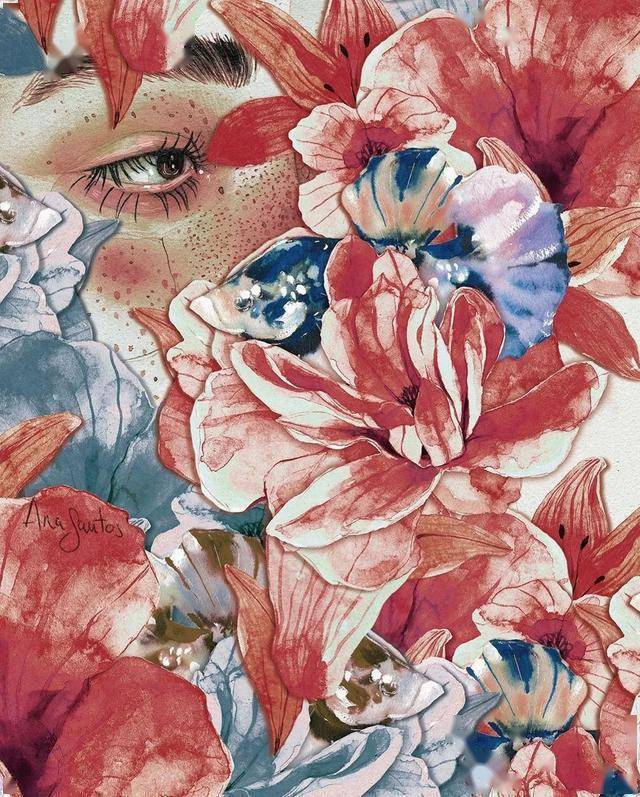 时装画灵感西班牙85后插画家anasanto细腻水彩笔触记录自然的仙气少女