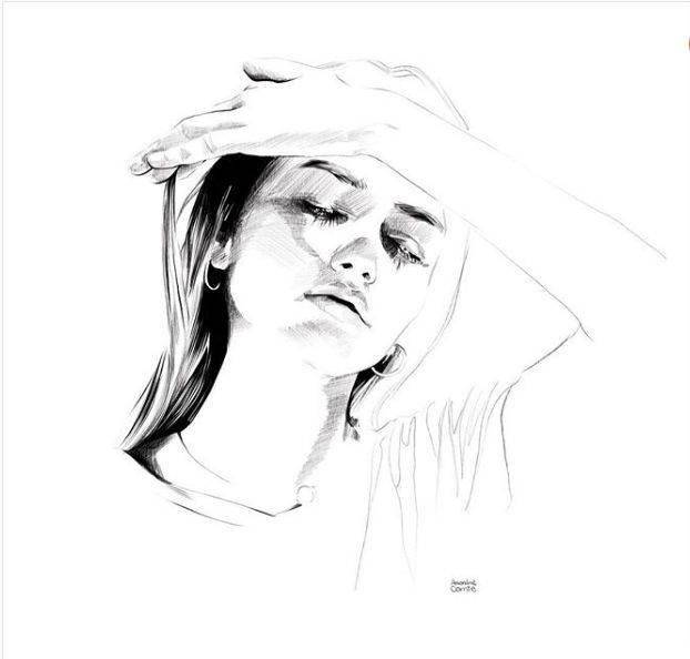 顶级的线性素描,黑白灰之间的动容面貌