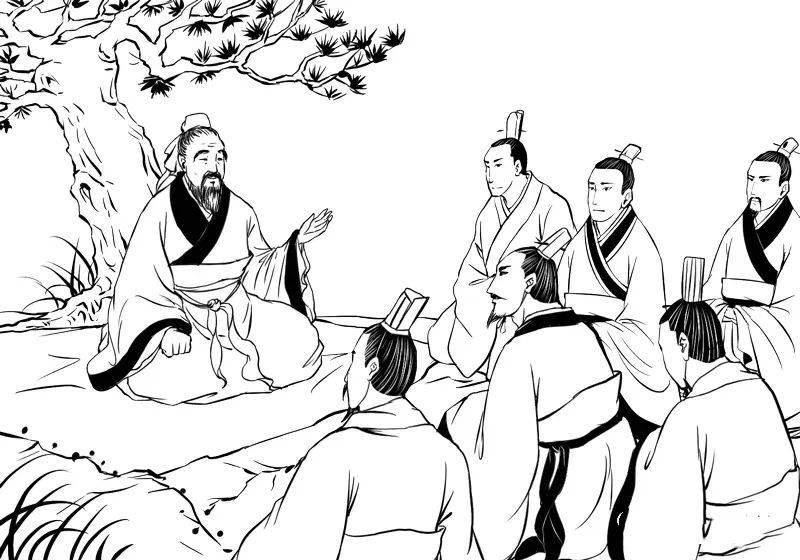 关于儒家文化的简笔画图片