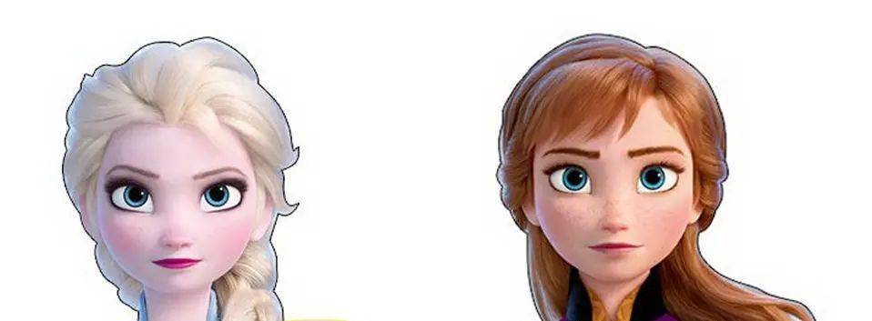 则脸更大,我们用elsa和anna做范例