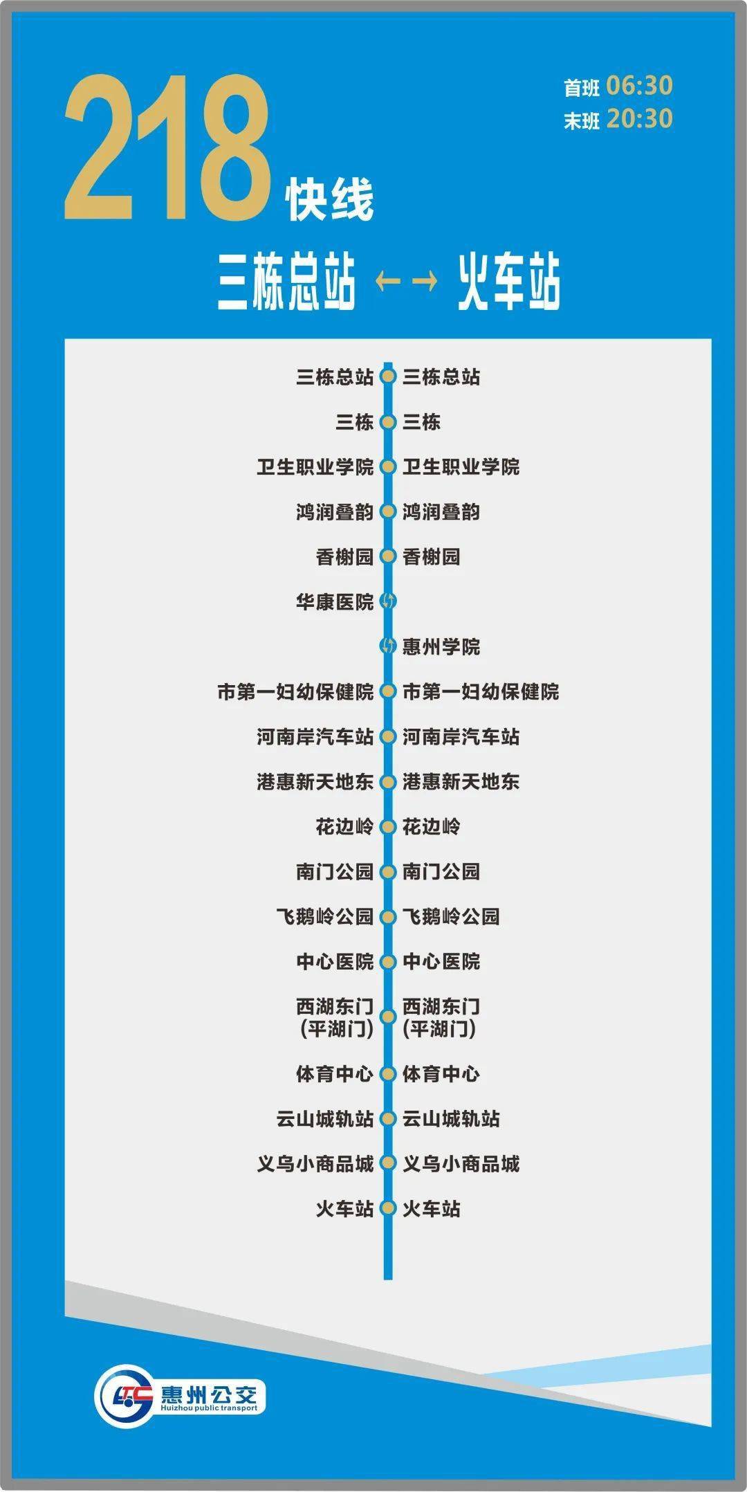 惠州218路公交快线正式开通!这个片区出行更方便了!