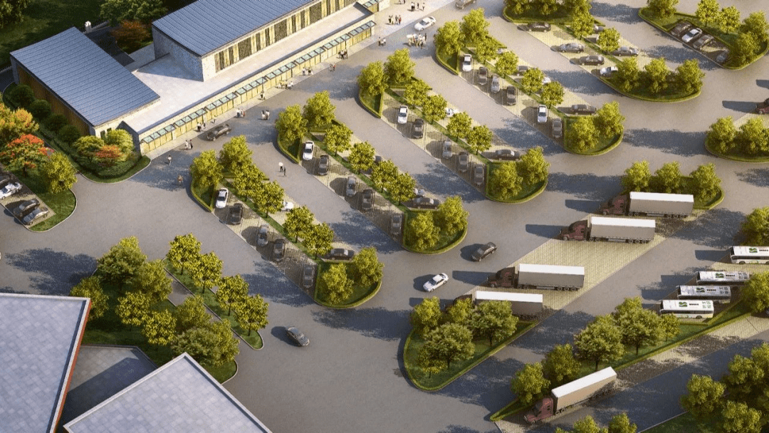 和传统的服务区不同的是,富阳服务区在设计上预留了人行进出通道,以