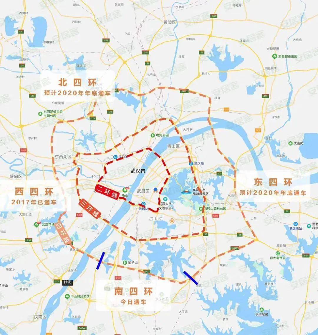武汉四环线区域图图片