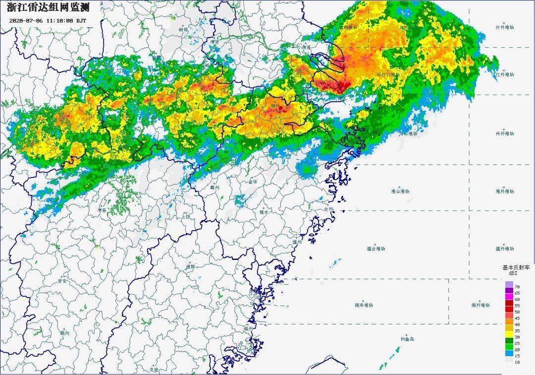 7月6日11时的雷达回波图