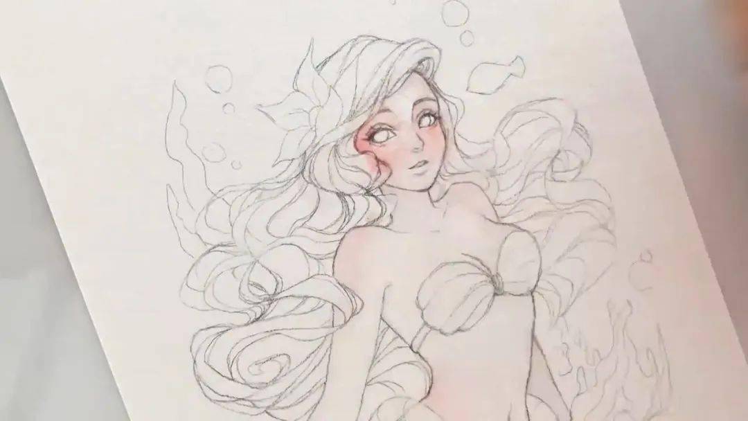 【视频】超美的水彩美人鱼手绘