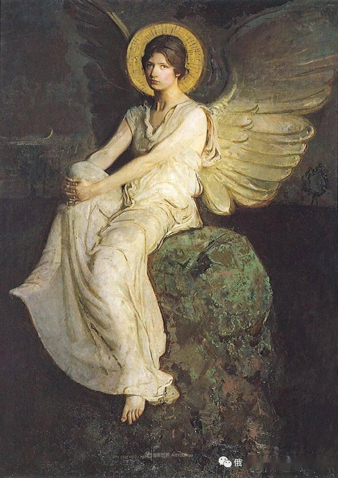 空灵的天使精美绝伦美国画家雅培翰德逊泰勒人物油画欣赏