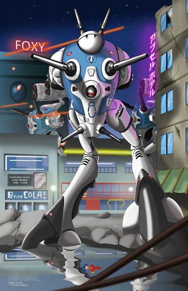 "天顶星攻入麦克罗斯城"艺术画选取了第一部《麦克罗斯传奇》中的战斗