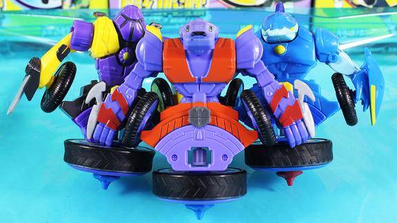 魔幻陀螺3机甲战车猎刃狼pk幻甲剑齿鲨陀螺对战鳕鱼乐园