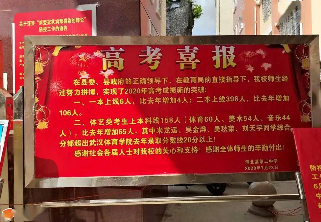 喜报!浦北二中2020年高考再创佳绩