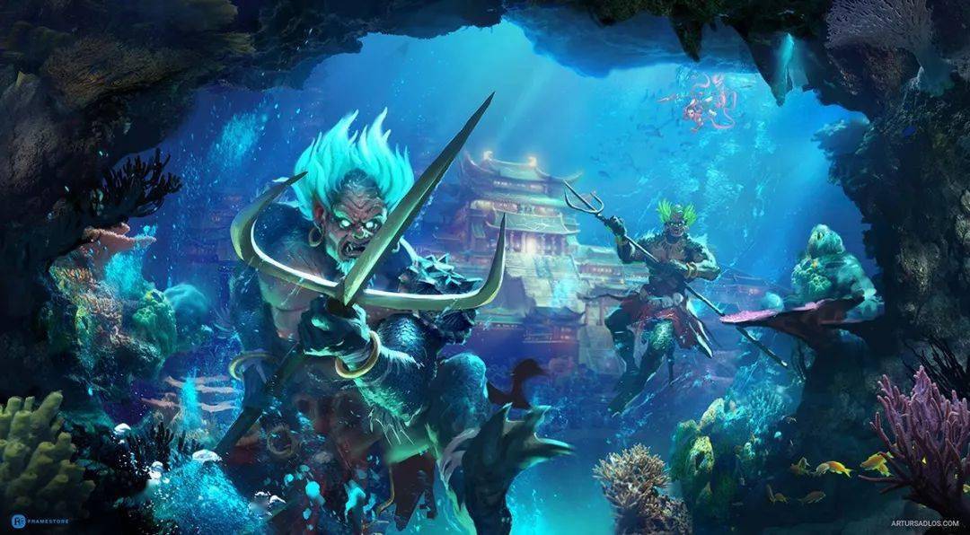 看他画的东海龙宫和哪吒似乎对东方文化十分迷恋外国插画师artur