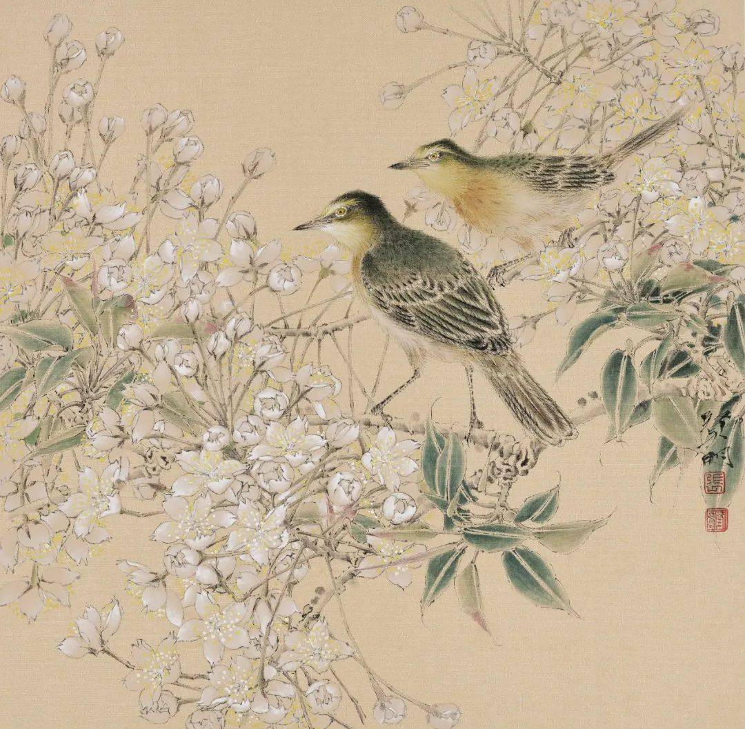 直播拍卖清雅秀润张贤明花鸟画艺术