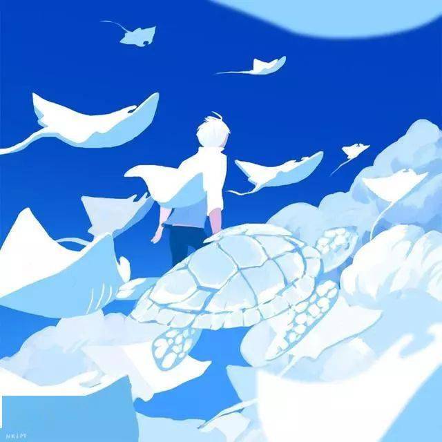 蓝色系唯美插画插画师nadiakim作品分享