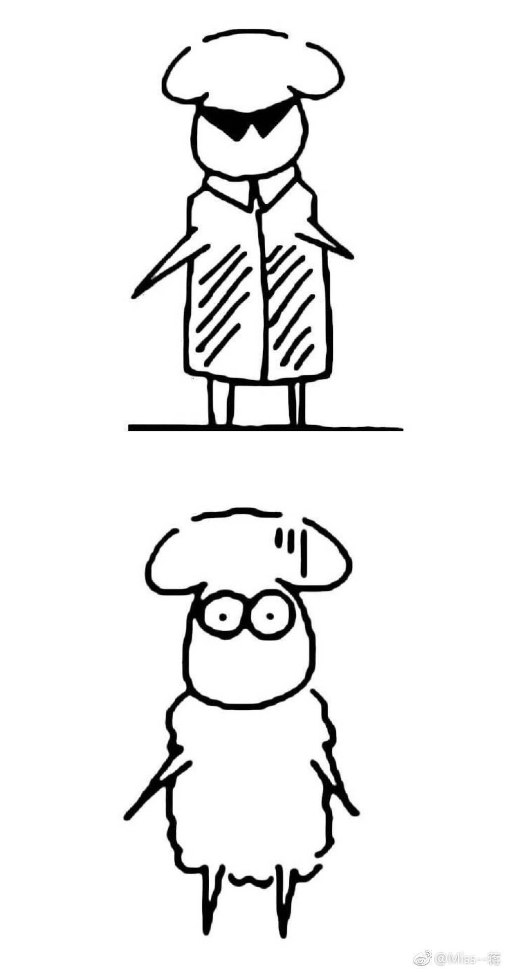 易烊千玺的羊 简笔画图片