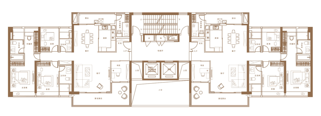 板式户型平面图,呈一字型| 非板式户型平面图,像品如的衣服莆次