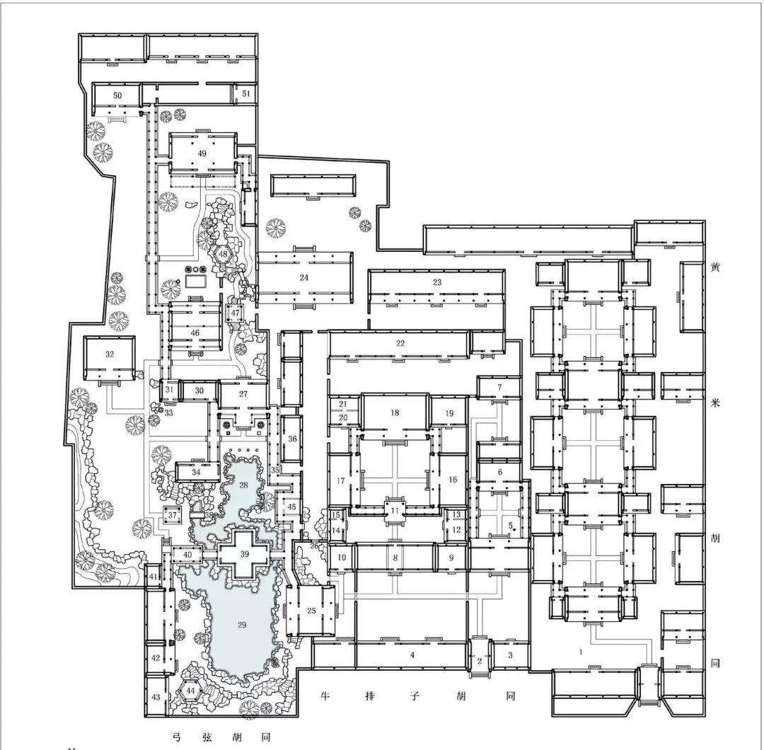 半亩园平面余荫山房平面最后我们再来回顾下明朝的北方私园你还记得有