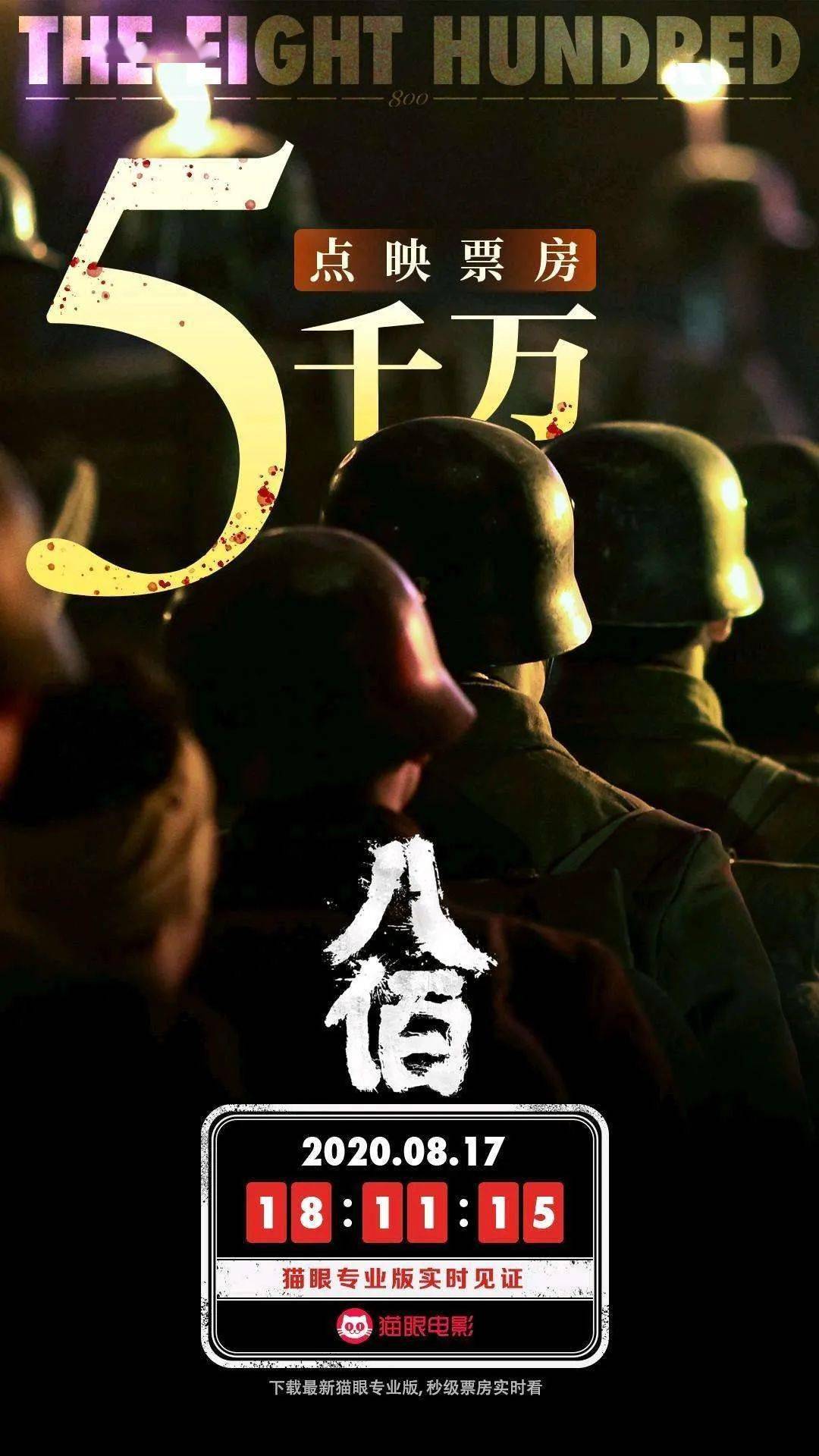 八佰点映票房破5000万超预期哭湿了口罩哭花了妆点映加场