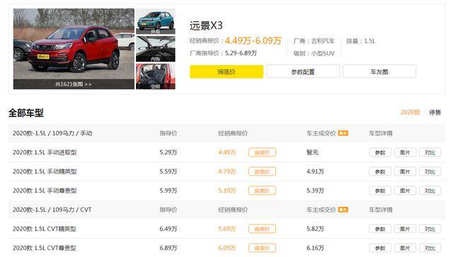 小型suv也有精致而言远景x3不足5万元起4米车身停车方便